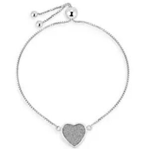Helen Andrews Sterling Silver Rhodium Plated Glitter Heart Bracelet